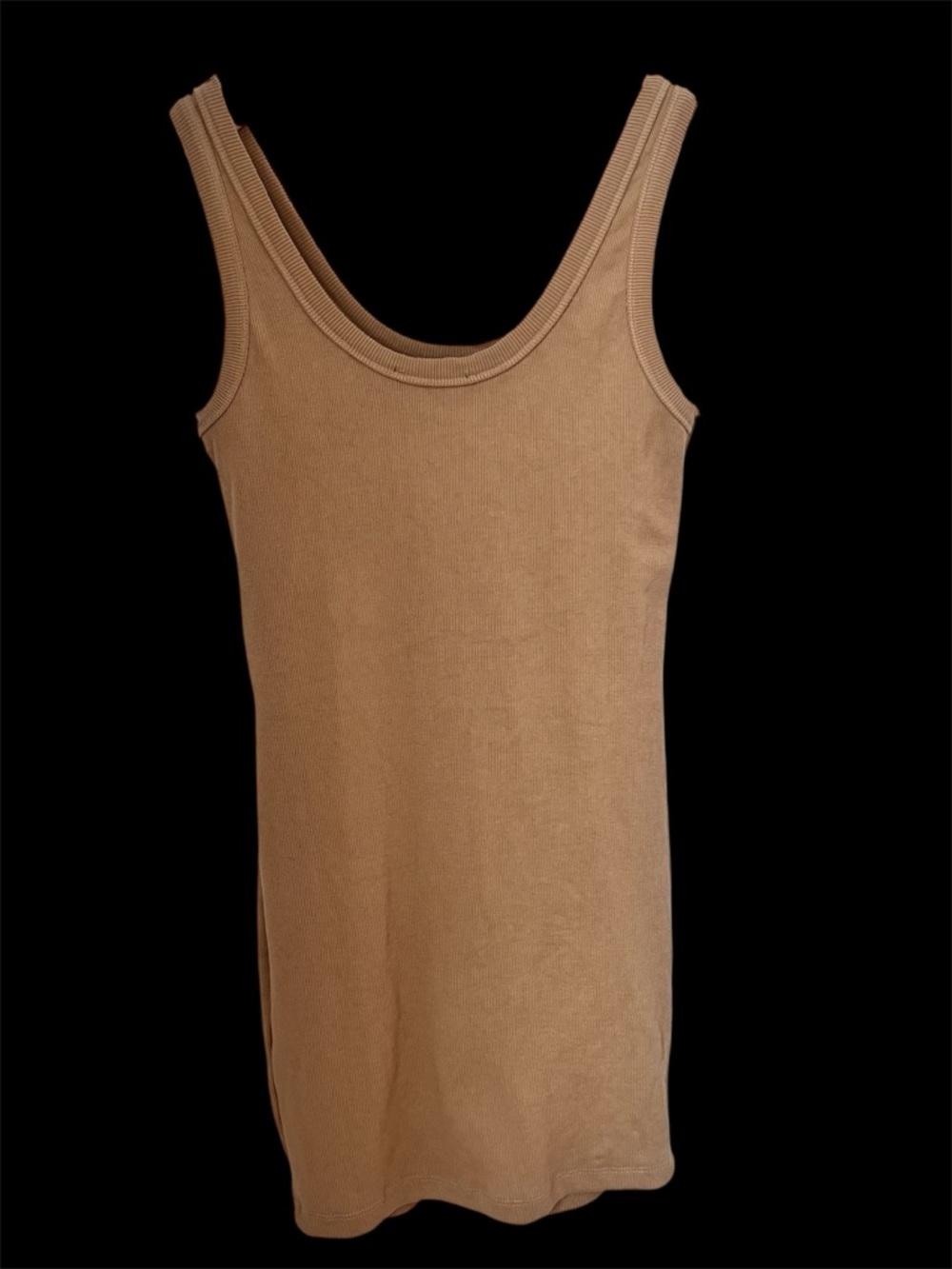 Signature Ribbed Tank Dress - Camel Brown - Picture 3 of 4